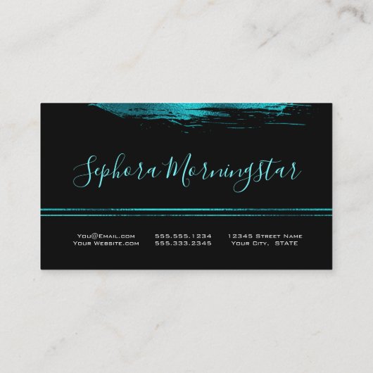 素晴らしティール(緑がかった色)金属箔ストロ絵を描ック 名刺 (裏面)