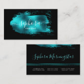 素晴らしティール(緑がかった色)金属箔ストロ絵を描ック 名刺 (正面/裏面)