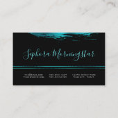 素晴らしティール(緑がかった色)金属箔ストロ絵を描ック 名刺 (裏面)