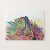 素晴らしトライバル水彩獅子デザイン ジグソーパズル (横)