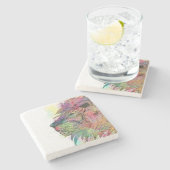 素晴らしトライバル水彩獅子デザイン ストーンコースター (横)