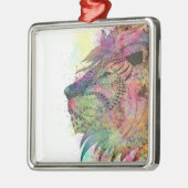 素晴らしトライバル水彩獅子デザイン メタルオーナメント (左)