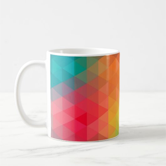 素晴らしトレンディーカラフルパターン コーヒーマグカップ (左)