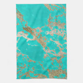 素晴らしトレンディーモダンフェイク金ゴールドグリッター キッチンタオル (縦)