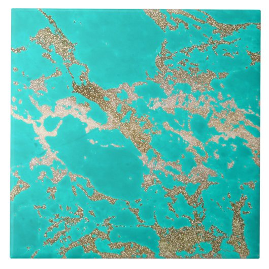 素晴らしトレンディーモダンフェイク金ゴールドグリッター タイル (正面)