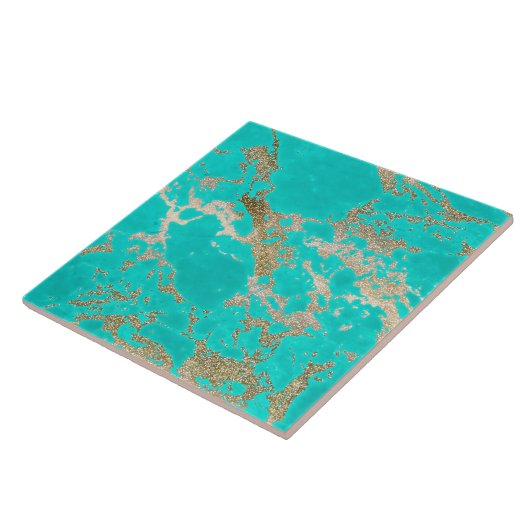 素晴らしトレンディーモダンフェイク金ゴールドグリッター タイル (側面)