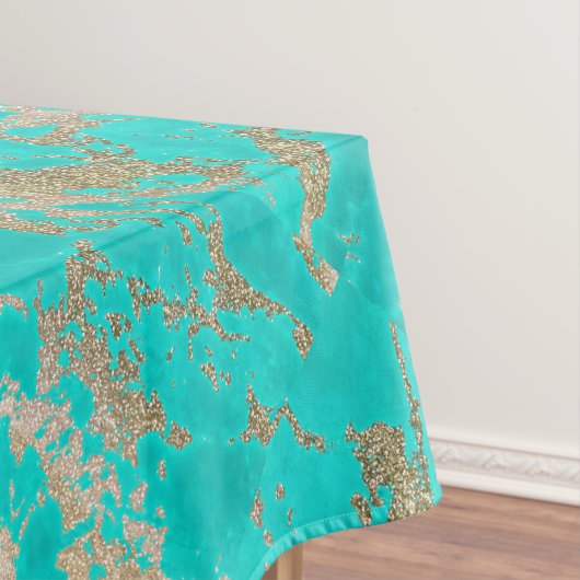 素晴らしトレンディーモダンフェイク金ゴールドグリッター テーブルクロス (インサイチュ)