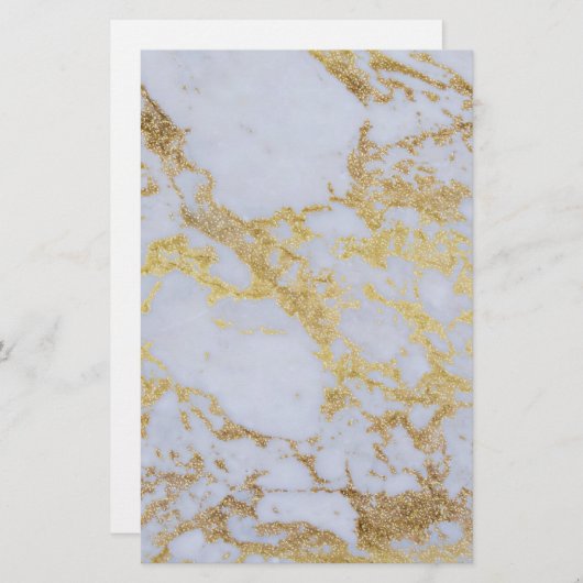 素晴らしトレンディーモダン金ゴールドグリッター 便箋 (正面/裏面)