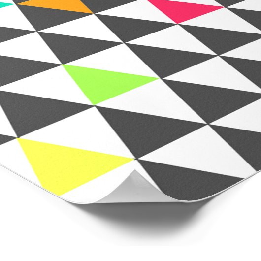 素晴らしトレンディー逆幾何三角形パターン ポスター (角)