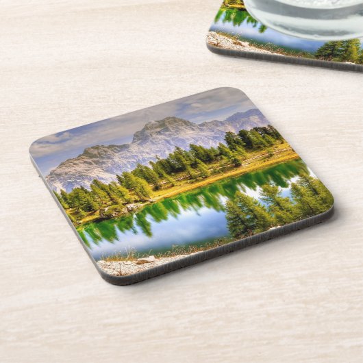 素晴らしドロマイト山脈の風光明媚な景色イタリア コースター (左側)