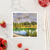 素晴らしドロマイト山脈の風光明媚な景色イタリア スタンダードカクテルナプキン (インサイチュ)