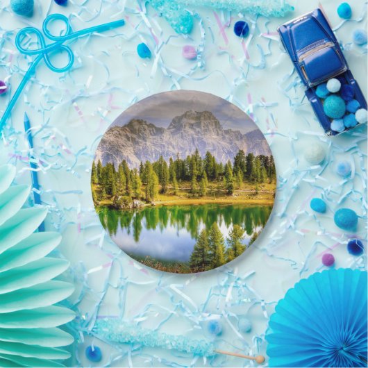 素晴らしドロマイト山脈の風光明媚な景色イタリア ペーパープレート (パーティー)