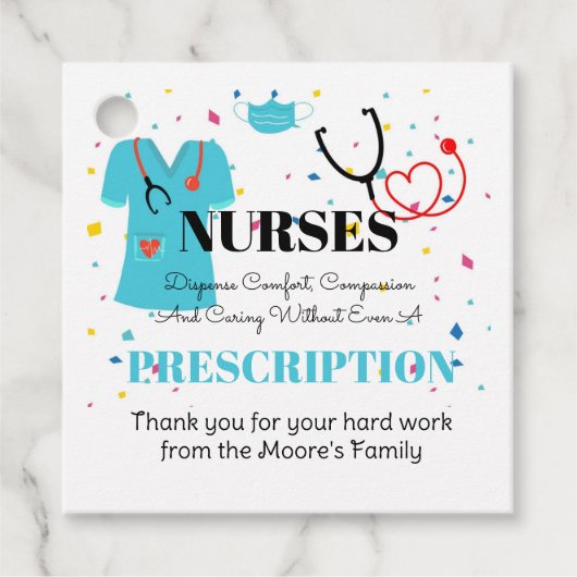 素晴らしナースお礼ラベル フェイバータグ (正面)