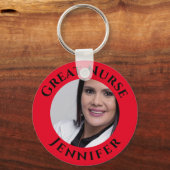 素晴らしナース写真ナースの高感謝していさい キーホルダー (正面)