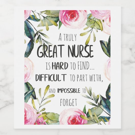 素晴らしナース感謝お礼離れのギフト ワインラベル (シングルラベル)