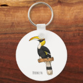 素晴らしハチドリイラストレーション キーホルダー (正面)