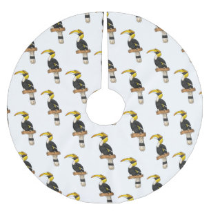 素晴らしハチドリイラストレーション ブラッシュドポリエステルツリースカート