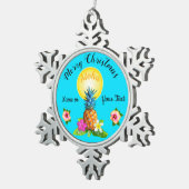 素晴らしハワイアンクリスマスオーナメントパーソナライズされた スノーフレークピューターオーナメント (右)