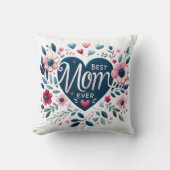 素晴らしハートとフローラ最高のが未開にMom Ever クッション (正面)