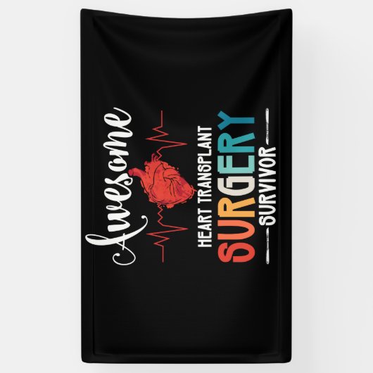 素晴らしハート移植手術生存者 横断幕 (縦)