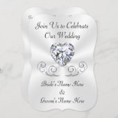 素晴らしハート、ダイヤモンド結婚式招待状カード 招待状 (正面/裏面)