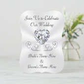 素晴らしハート、ダイヤモンド結婚式招待状カード 招待状 (スタンド正面)