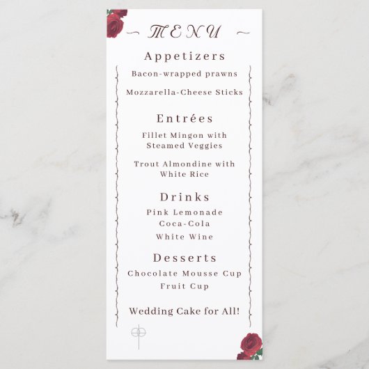 素晴らしバラフラットメニュー メニュー (正面)