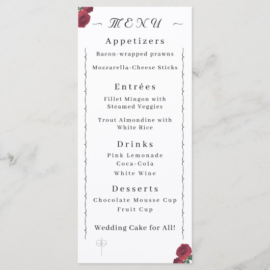 素晴らしバラフラットメニュー メニュー (正面)