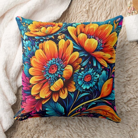 素晴らしバラフローラ色 クッション (ブランケット)