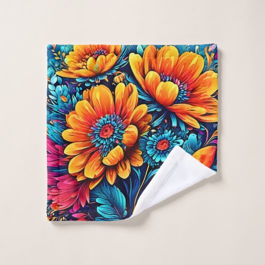 素晴らしバラフローラ色 バスタオルセット (ウォッシュタオル)