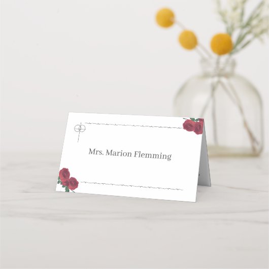 素晴らしバラ折り曲げ座席表 プレイスカード (正面)