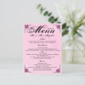 素晴らしバラ結婚のディナーメニューありがとう ポストカード (スタンド正面)