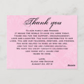 素晴らしバラ結婚のディナーメニューありがとう ポストカード (裏面)