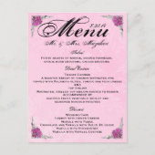 素晴らしバラ結婚のディナーメニューありがとう ポストカード (正面)