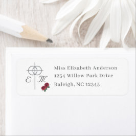 素晴らしバラ結婚差出人住所 ラベル