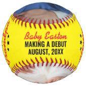 素晴らしパパがGrandpaに昇格カスタム写真 ソフトボール (裏面)