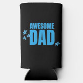 素晴らしパパブルー文字ブラック スリム缶クーラー (裏面)