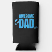 素晴らしパパブルー文字ブラック スリム缶クーラー (正面)