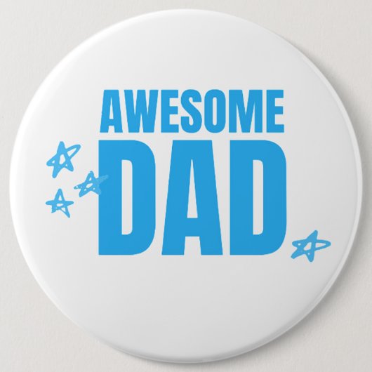 素晴らしパパブルー文字 缶バッジ (正面)