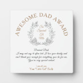 素晴らしパパ賞タイポグラフィあなたのメッセージギフト フォトプラーク (正面)