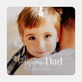 素晴らしパパ20XX以モダン来シンプルエレガント写真 メタルオーナメント (正面)