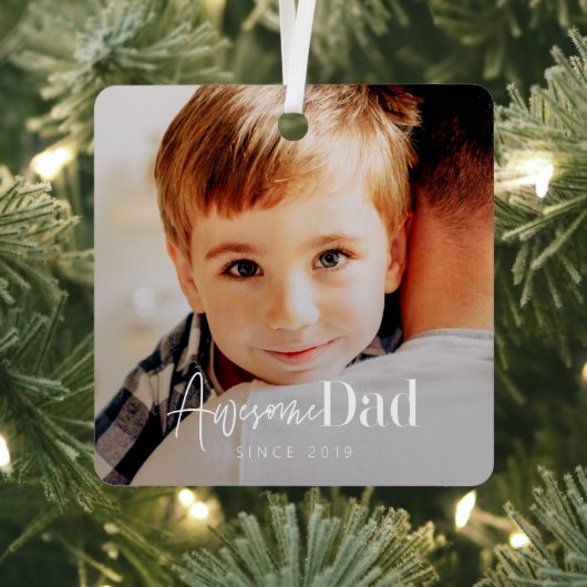 素晴らしパパ20XX以モダン来シンプルエレガント写真 メタルオーナメント (インサイチュ)