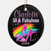 素晴らしパーソナライズされたい第50誕生日オーナメント セラミックオーナメント (左)