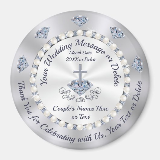 素晴らしパーソナライズされたキリスト教結婚式の引き出物 マグネット (正面)