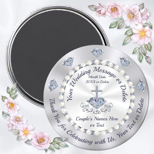 素晴らしパーソナライズされたキリスト教結婚式の引き出物 マグネット