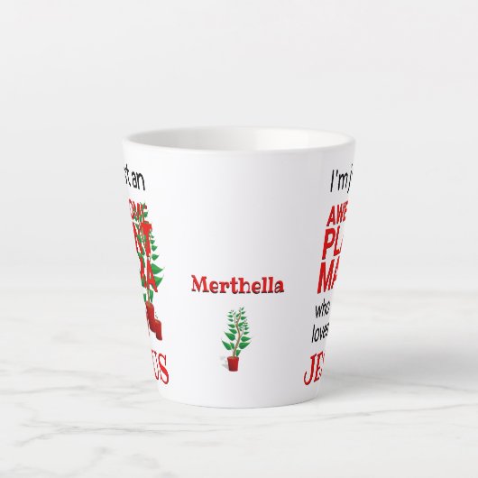 素晴らしパーソナライズされた女がイエスを愛する カフェラテマグ (正面)