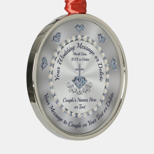 素晴らしパーソナライズされた結婚オーナメント メタルオーナメント (右)