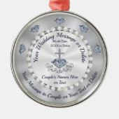 素晴らしパーソナライズされた結婚オーナメント メタルオーナメント (正面)
