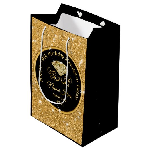 素晴らしパーソナライズされた誕生日抱き枕、任意の年 ミディアムペーパーバッグ (正面アングル)