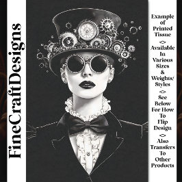 素晴らしビクトリアンSteampunk女性AC3 Decopage 薄葉紙